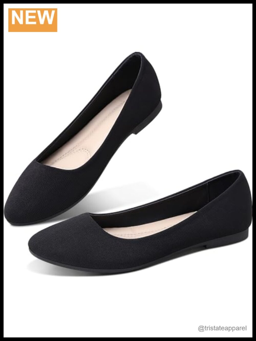 Women's Textile Round Toe Slip On Ballet Flats Comfortable Walking Shoes
